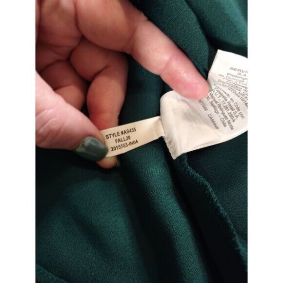 J. Crew Drapey Ruffleneck Top‎ in 365 Crepe Womens XS Forest Green Forestcore - Picture 9 of 9